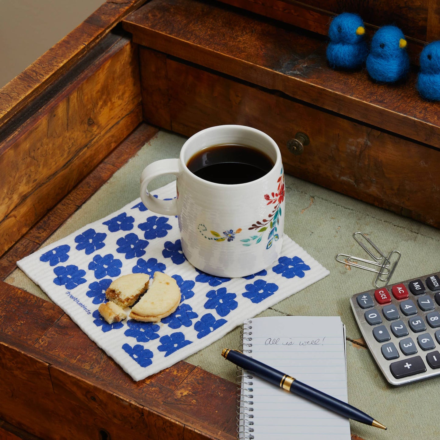 Swedish Dishcloth | Blue Poppies