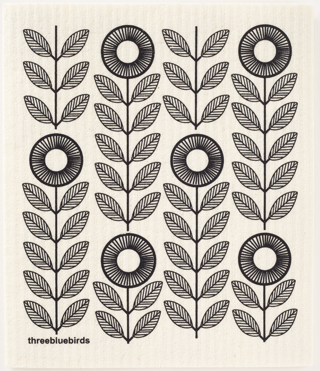 Swedish Dishcloth | Black Sunflowers