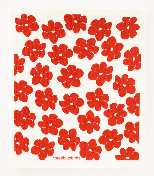 Swedish Dishcloth | Red Poppies