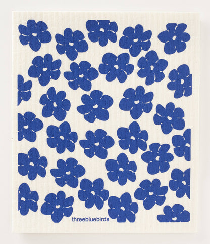 Swedish Dishcloth | Blue Poppies