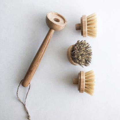 Natural Bamboo Sisal Dish Brush | Replacement Head